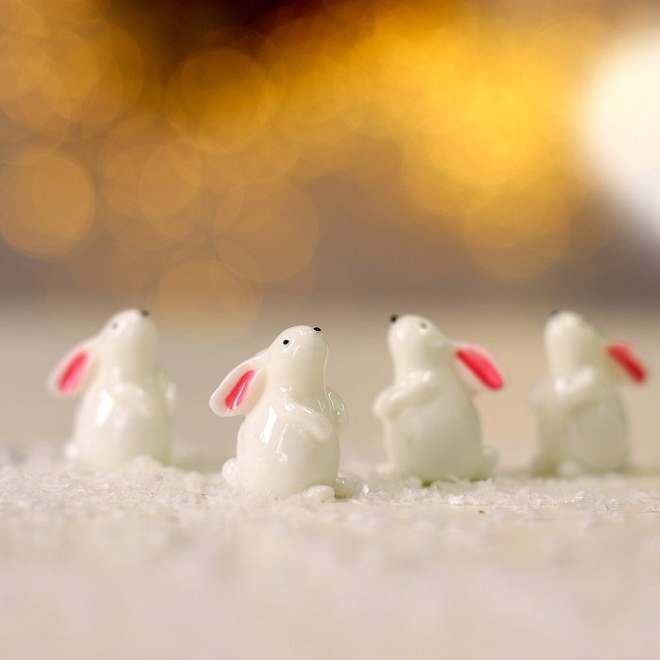 Набор Фигурка для флорариума Милый зайчик 4 шт 1,4*2*2,4см