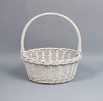 Корзина (ива) d27*27*h11*hh31см круг белый