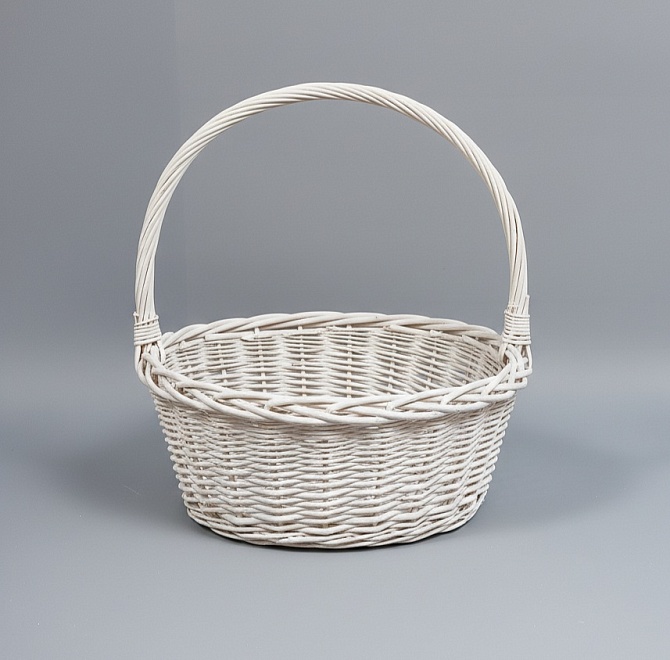 Корзина (ива) d27*27*h11*hh31см круг белый