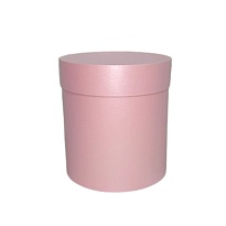 Коробка шляпная с крышкой d30*h30см глянцевый розовый