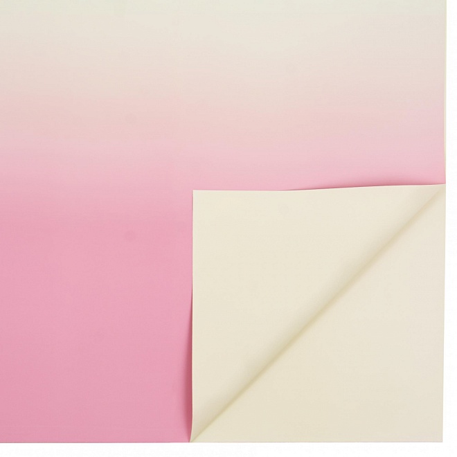 Пленка матовая 58*58см Градиент, 20 листов, пыльно-розовый/молочный
