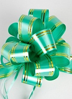 Бант шар 32мм с золотой полосой салатовый