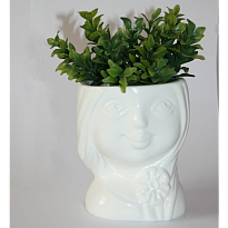 Кашпо Девочка d8 h12см 0,39л керамика белый