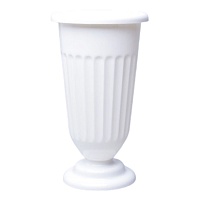 Ваза d18*h34см малая рифленая белый