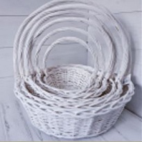 Корзина плетеная (ива) d43*h16*44см белый