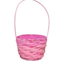 Корзина (бамбук) d16*h10*hh32см круг малиновый