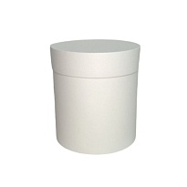 Коробка шляпная с крышкой d20*h20см матовый белый