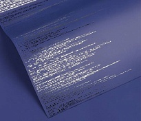 Пленка матовая 57*57см Серебряный дождь 15 листов синий