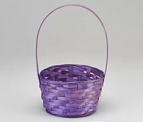 Корзина (бамбук) d19*h9,5*hh32см круг фиолетовый