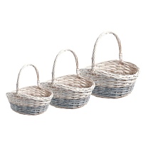 Корзина (ива) d40*30*h19*hh35см овал бело-серый