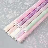 Пленка матовая 60см*200гр Ландыши белый