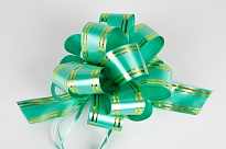 Бант шар 50мм с золотой полосой зеленый