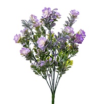 Зелень искусственная с цветами h34см зеленый/сиреневый