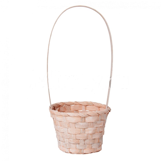 Корзина (бамбук) d13*h9,5*hh28см круг персиковый