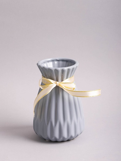 Ваза декоративная d8,5*12,5*h20.5см керамика серый