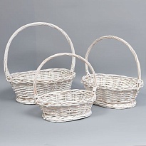 Корзина (ива) d46*h15*hh45см овал белый