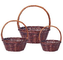 Корзина (ива) d26*h14*34см круг коричневый