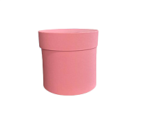 Коробка шляпная с крышкой d15*h15см матовый нежно-розовый