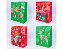 Пакет подарочный НГ 26*32*12см Новогодняя абстракция ассорти