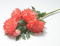 Лотосы в букете искусственные 4 головы 1 бутон h69см лососевый