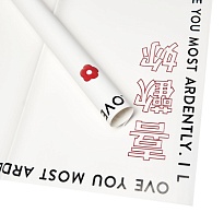 Пленка матовая 58*58см Иероглифы 10 листов белый