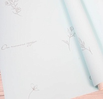 Пленка матовая 60см*10м 65мкр Эскиз небесно-голубой