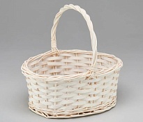 Корзина плетеная (ива) d30*21*h12*hh25см овал белый