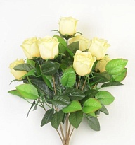 Роза искусственная 9голов h50см лимонный