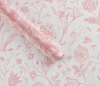 Пленка матовая 58см*10м 50мкр Цветочное облако светло-розовый