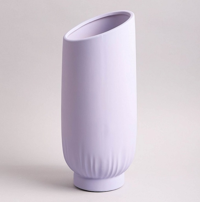 Ваза декоративная d12.5*h31см керамика сиреневый