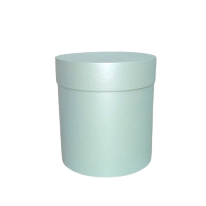 Коробка шляпная с крышкой d25*h25см глянцевый голубой