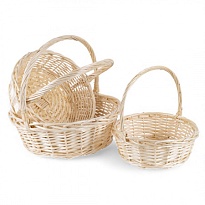 Корзина (ива) d28*h11*hh30см круг натуральный