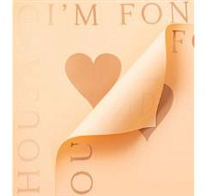 Пленка матовая 58*58 см "Любовь" 10 листов персиковый