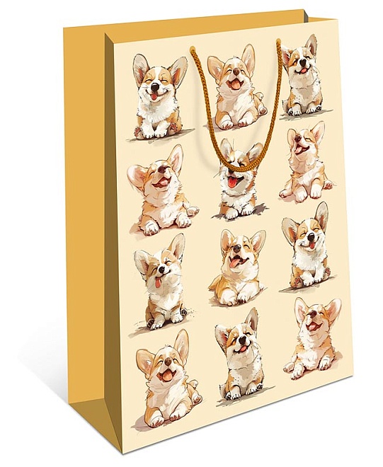 Пакет подарочный 18*23*10см Корги