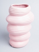 Ваза декоративная d11*h20см керамика розовый