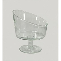 Ваза из стекла Химея-скос d14*h15.5*11.5см на ножке