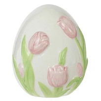 Сувенир Яйцо керамика 9,5*10*h11см белый