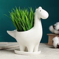 Горшок Диплодок d7,5 h15,5см 0,15л белый