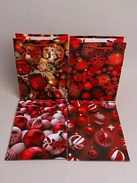 Пакет подарочный НГ 18*24*8,5см шары красный