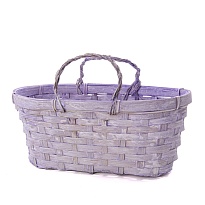 Корзина (бамбук) d26*h13*hh11см овал светло-фиолетовая
