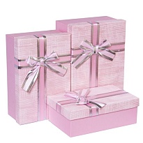 Коробка с бантом 23*16*9,5см розовый