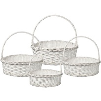 Корзина плетеная (ива) d80*h25см, белый