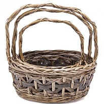 Корзина (ива) d26*h12*hh28см круг коричневый