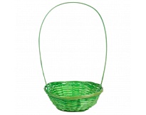 Корзина (бамбук) d19*h5*hh31см круг зеленый