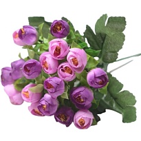 Камелия в букете, искусственная, h29см, сиреневый