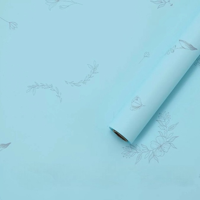 Пленка матовая 58см*10м 65мкр Эстетика пастельно-голубой