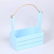 Ящик деревянный для декора 25*15*30см голубой