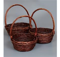 Корзина (ива) d32*h12*hh35см круг коричневый