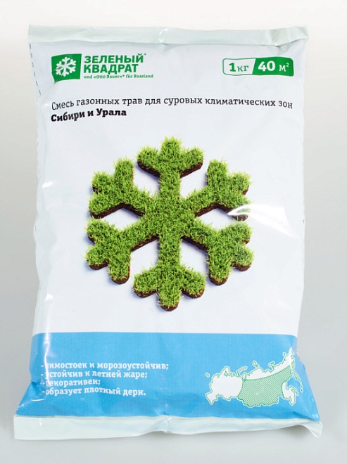 Газон Зелёный квадрат Для Сибири и Урала 1кг