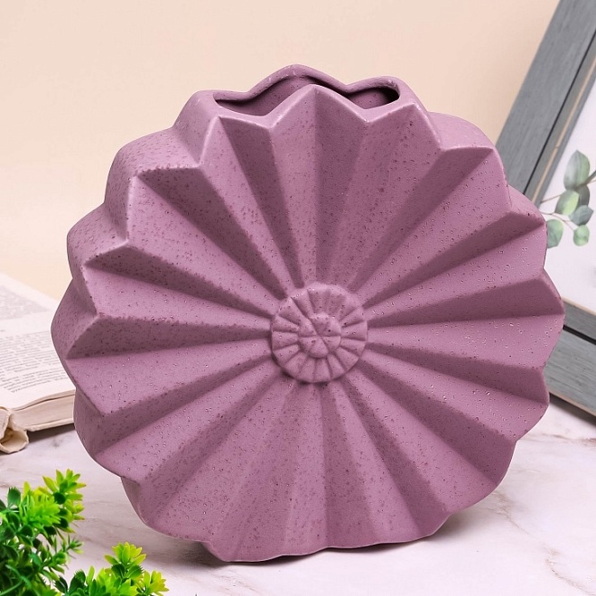 Ваза декоративная керамика d24.5*7 h23.5см, сиреневый